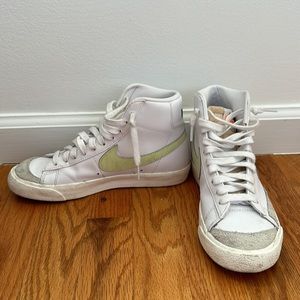 Nike neon green and white high blazers